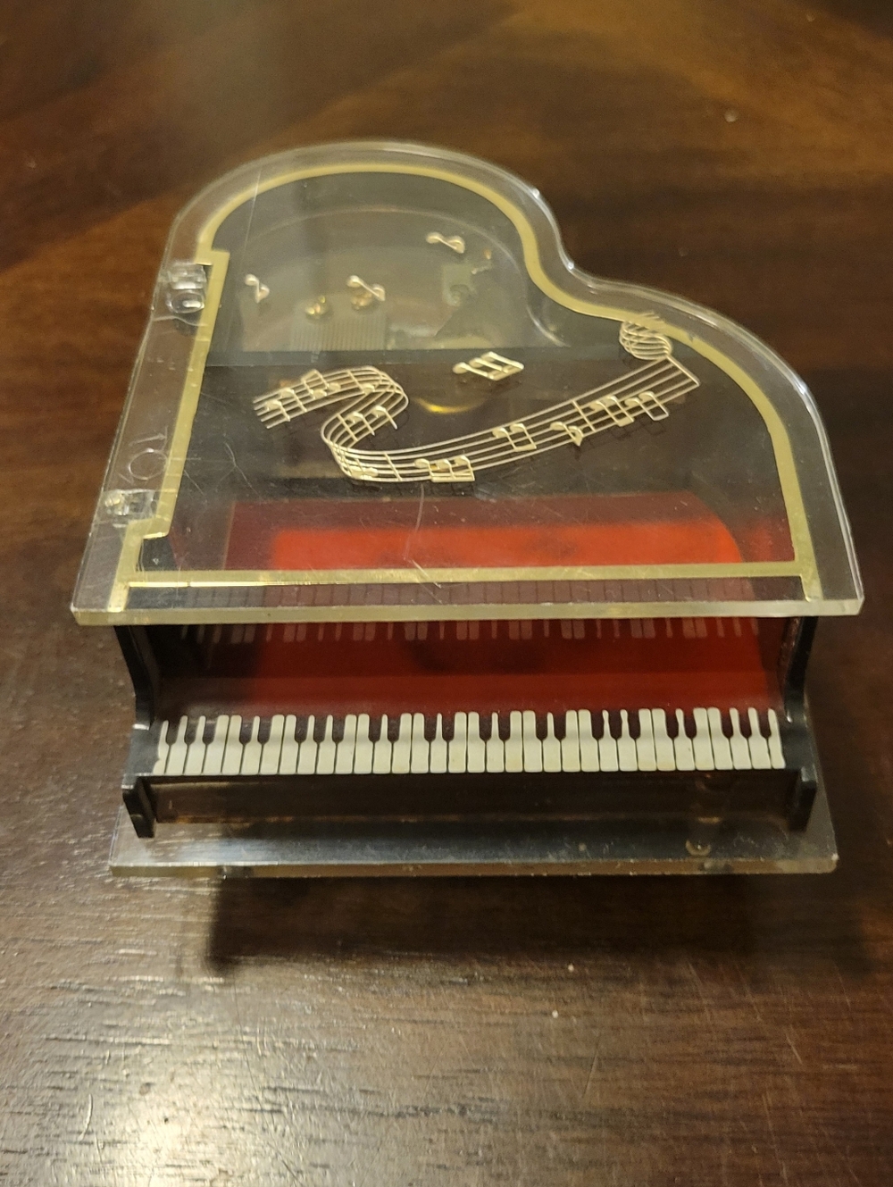 Vintage Sankyo Acrylic Grand Piano Music/Jewelry Box
